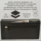 Preview: flevado Portemonnaie Schwarz Damen Leder Geldbörse Damenbrieftasche mit Klippfach RFID Schutz
